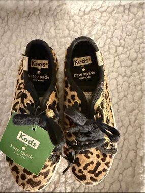 kate spade Kids Leopard Print Sneakers - Black/Tan